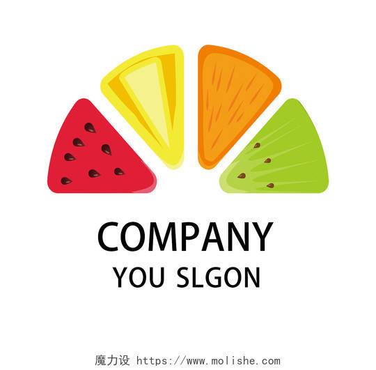 彩色卡通水果美食健身轻食logologo设计